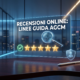 Schermo di uno smartphone che visualizza valutazioni a 5 stelle, a rappresentare le nuove Linee Guida dell'AGCM sulle recensioni online.