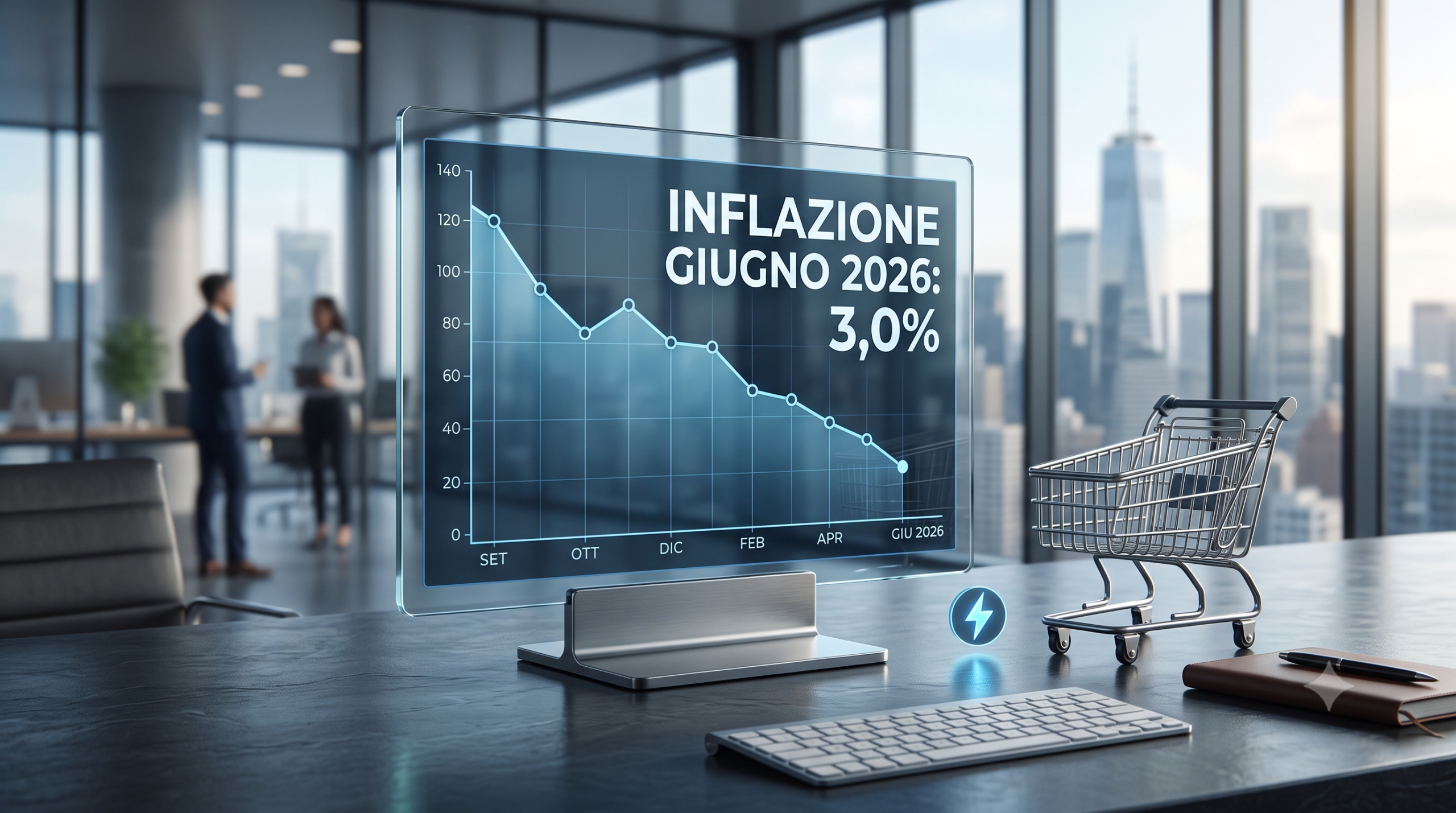 Prezzi al consumo: a giugno l’inflazione rallenta al +3,0%, giù il carrello della spesa