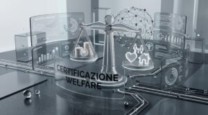 Dipendenti e manager al lavoro con un bilanciamento tra vita professionale e personale, a simboleggiare la certificazione conciliazione vita-lavoro.