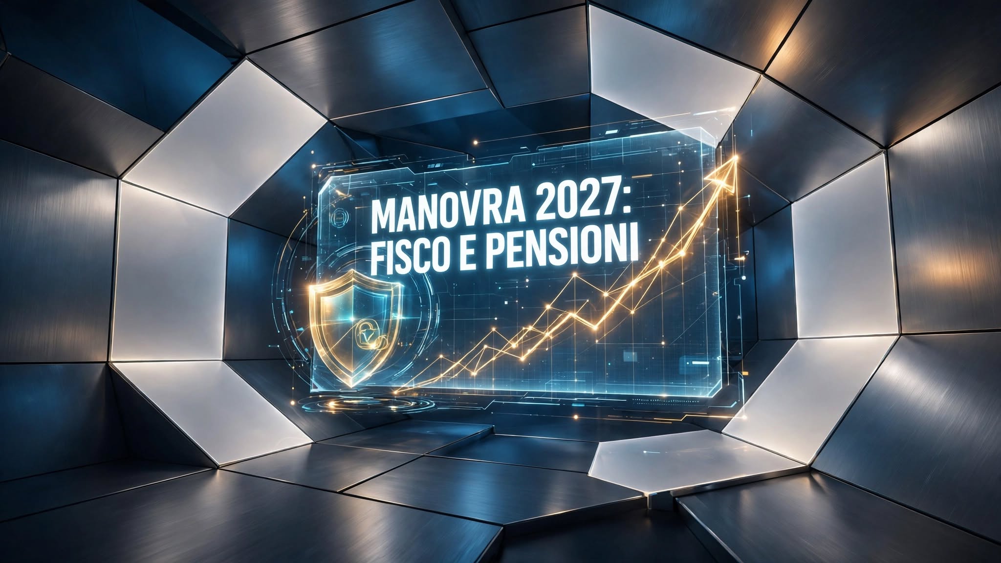 Documenti finanziari, calcolatrice e monete, a simboleggiare le misure economiche della Manovra 2027.