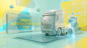 Un camion durante il rifornimento di gasolio, a simboleggiare il credito d'imposta per autotrasportatori e il ristoro sui carburanti.