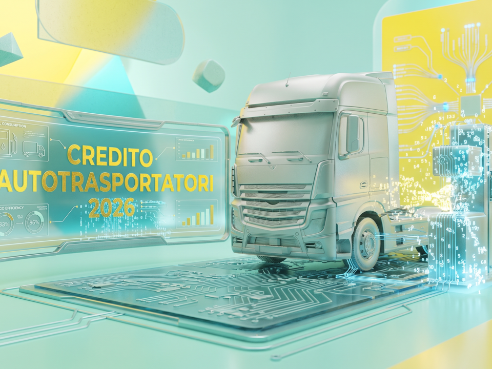 Un camion durante il rifornimento di gasolio, a simboleggiare il credito d'imposta per autotrasportatori e il ristoro sui carburanti.