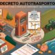 Fila di camion su un'autostrada, a simboleggiare le misure del Decreto Autotrasporto per fronteggiare il caro carburanti.