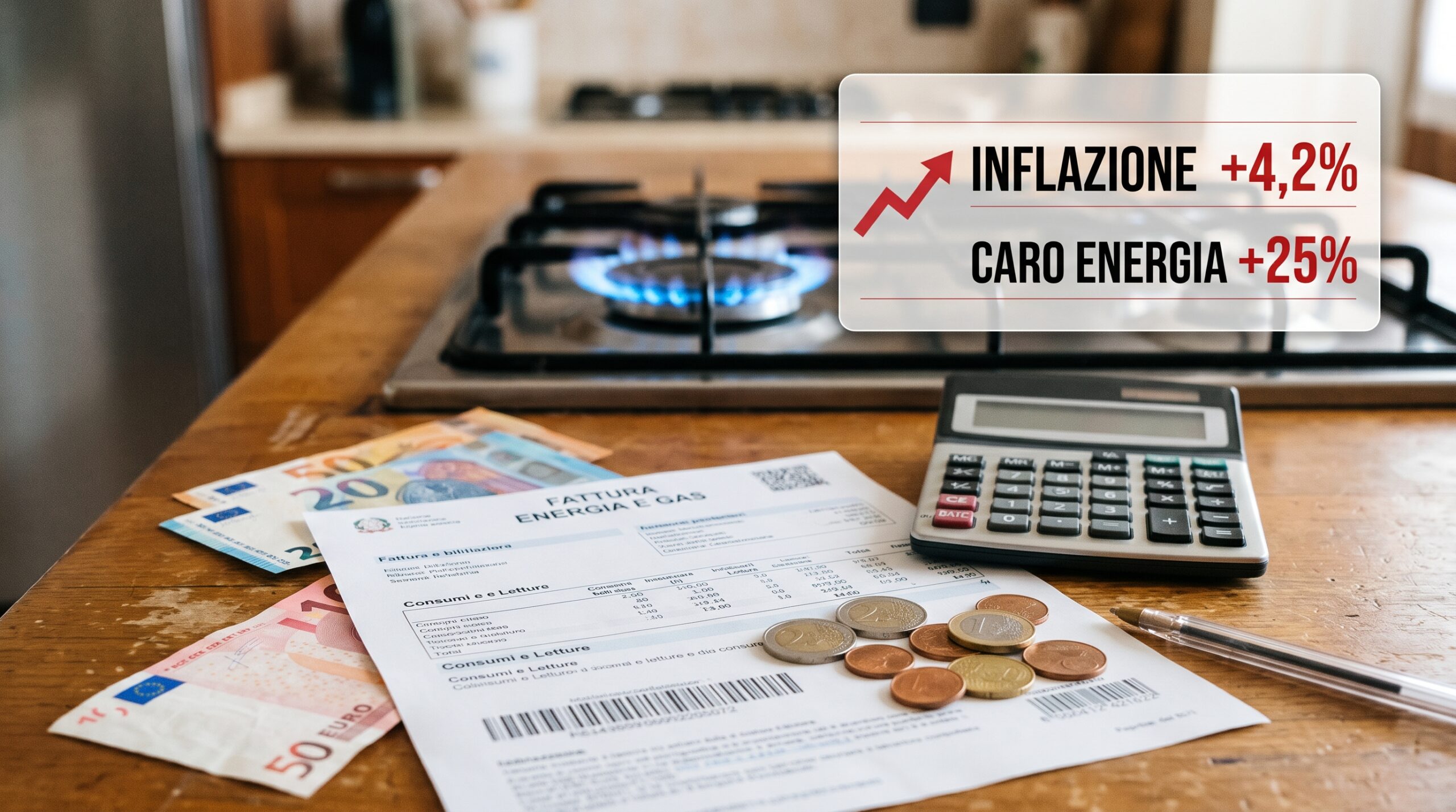 Inflazione: Assoesercenti fiammata dei prezzi al 4,2% e bollette fuori controllo, l’energia schizza a +25% e trascina l’inflazione.