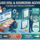 Uomo al computer che compila moduli online, a rappresentare l'obbligo di inserimento delle offerte di lavoro sul portale SIISL.